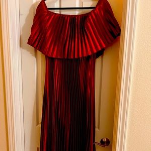 Red Pleated Dress